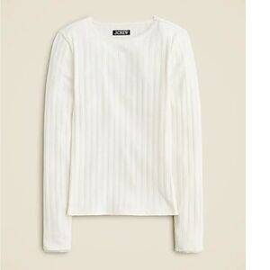 J.Crew Small Ivory Long Sleeve pointelle Tees